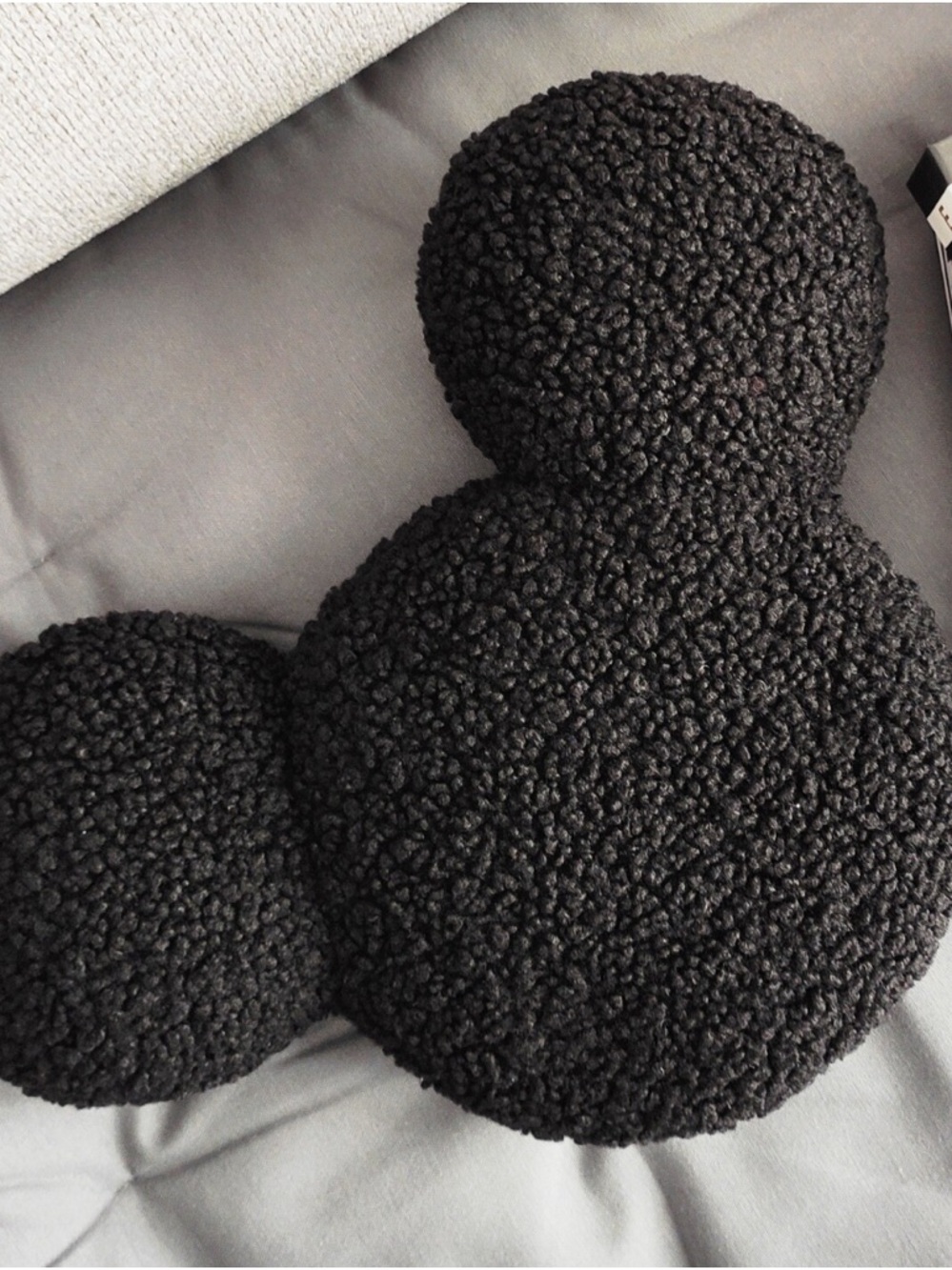 Disney Black Mickey Mouse Ear Plush Pillow